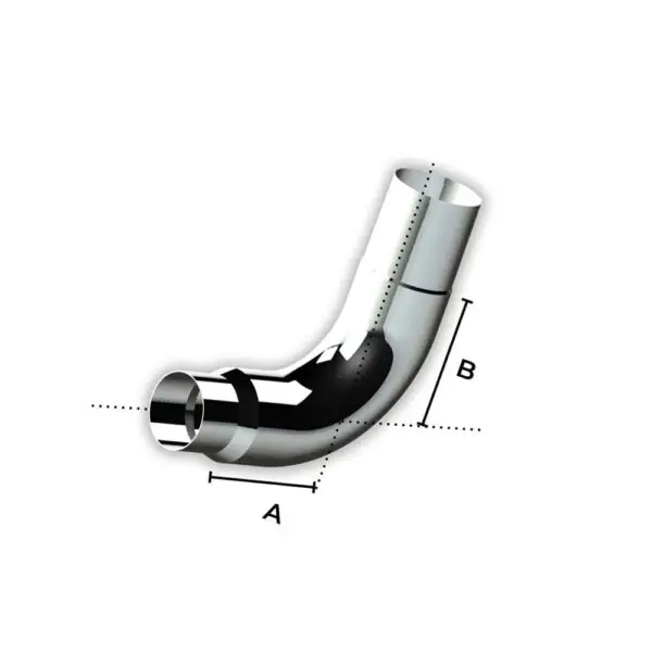 7 INCH TAPERLOC > 5 INCH OD 90 DEGREE CHROME ELBOW (15" x 10" LENGTH) - Image 2