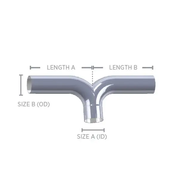 ALUMINISED 4" Y-JUNCTION (Y-PIPE) - 1.5D RADIUS - Image 2