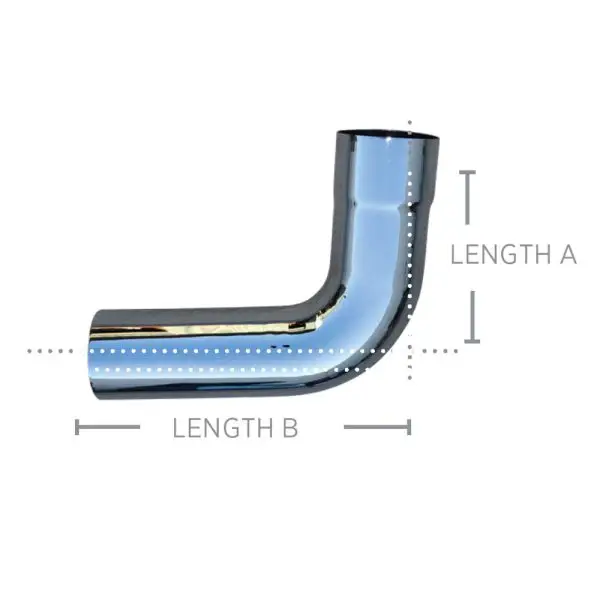 CHROME BENDS PLAIN EXPANDED 85° DEGREE WITH 5" OD X 13" X 18" LENGTH - Image 2