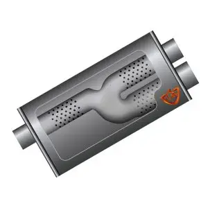 10" X 4" OVAL MUFFLER WITH 2.25" IN & OUT & 16" LENGTH/ STRAIGHT THROUGH 409 SS NON-POLISHED
