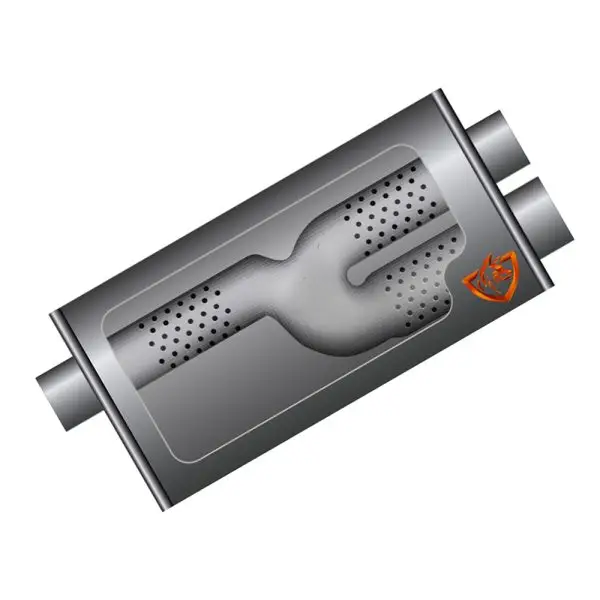 10" X 4" OVAL MUFFLER WITH 2.25" IN & OUT & 16" LENGTH/ STRAIGHT THROUGH 409 SS NON-POLISHED